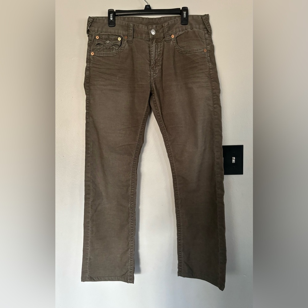 True Religion Olive Corduroy Pants
